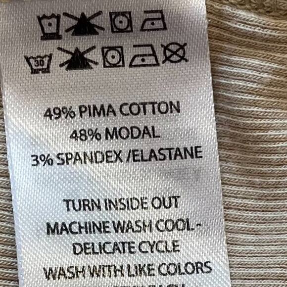 Rachel Zoe Tan/Beige/Neutral Sleeveless Mock Neck Ribbed Top, Soft, Pima, S - Picture 5 of 9